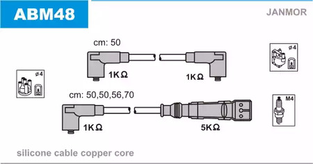 Комплект проводов зажигания JANMOR ABM48