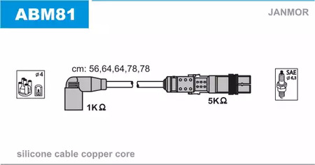 ABM81 JANMOR Комплект проводов зажигания