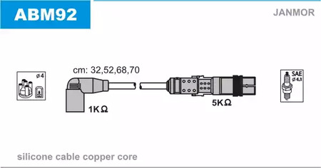 Комплект проводов зажигания JANMOR ABM92