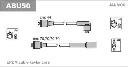 ABU50 JANMOR Комплект проводов зажигания