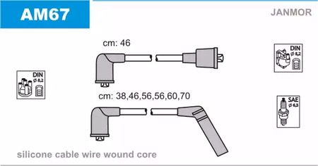 Комплект проводов зажигания JANMOR AM67