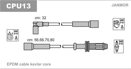 Комплект проводов зажигания JANMOR CPU13