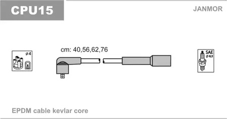 CPU15 JANMOR Комплект проводов зажигания