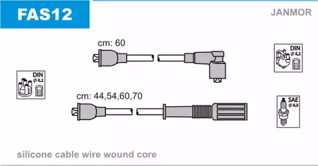 Комплект проводов зажигания JANMOR FAS12