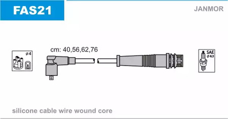 Комплект проводов зажигания JANMOR FAS21