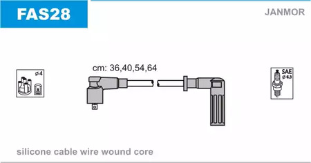 Комплект проводов зажигания JANMOR FAS28