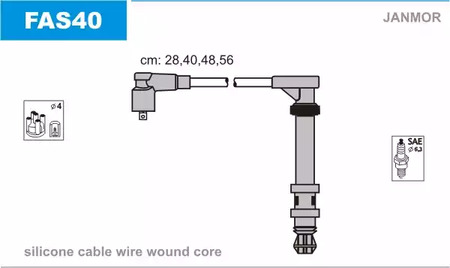Комплект проводов зажигания JANMOR FAS40