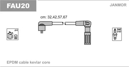 Комплект проводов зажигания JANMOR FAU20