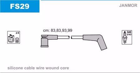 Комплект проводов зажигания JANMOR FS29