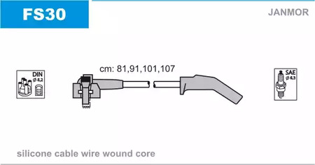 Комплект проводов зажигания JANMOR FS30