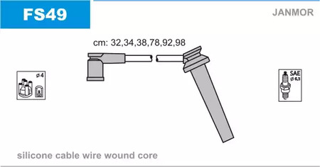 Комплект проводов зажигания JANMOR FS49