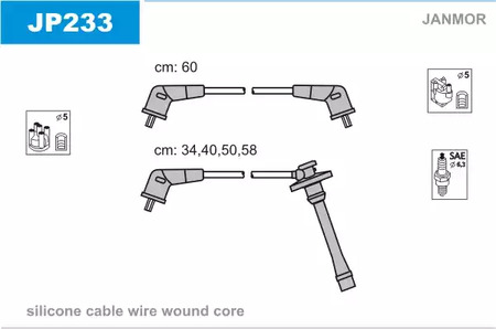 JP233 JANMOR Комплект проводов зажигания