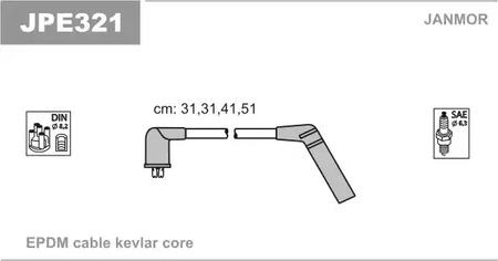 Комплект проводов зажигания JANMOR JPE321