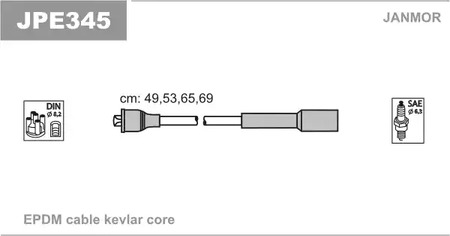 JPE345 JANMOR Комплект проводов зажигания