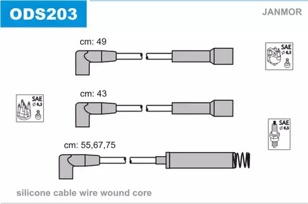 ODS203 JANMOR Комплект проводов зажигания