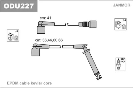 ODU227 JANMOR Комплект проводов зажигания