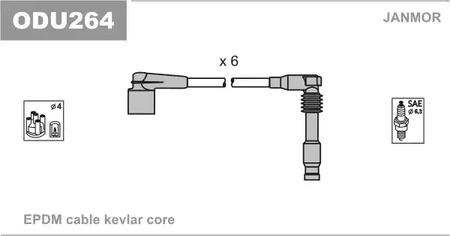 ODU264 JANMOR Комплект проводов зажигания