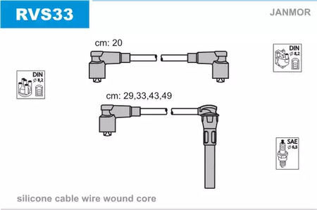 Комплект проводов зажигания JANMOR RVS33