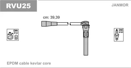 Комплект проводов зажигания JANMOR RVU25