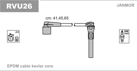 Комплект проводов зажигания JANMOR RVU26