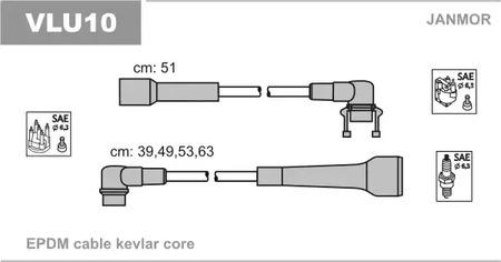 Комплект проводов зажигания JANMOR VLU10