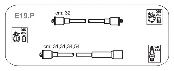 E19P JANMOR Комплект проводов зажигания