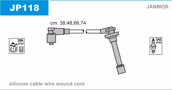 JP118 JANMOR Комплект проводов зажигания
