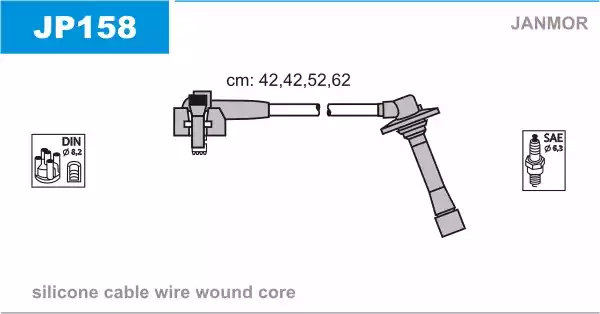 Комплект проводов зажигания JANMOR JP158