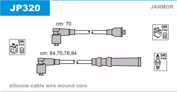 JP320 JANMOR Комплект проводов зажигания