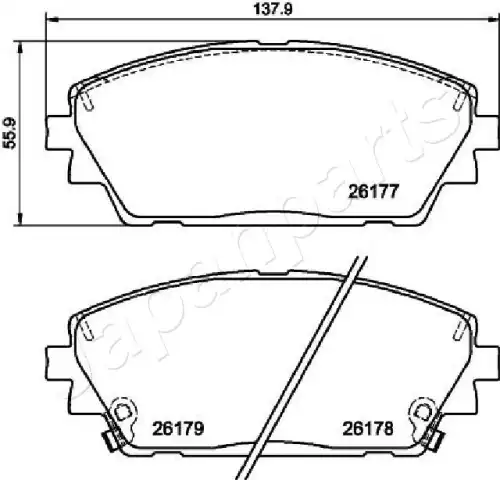 Колодки тормозные дисковые /комплект 4 шт/ JAPANPARTS PA-3002AF