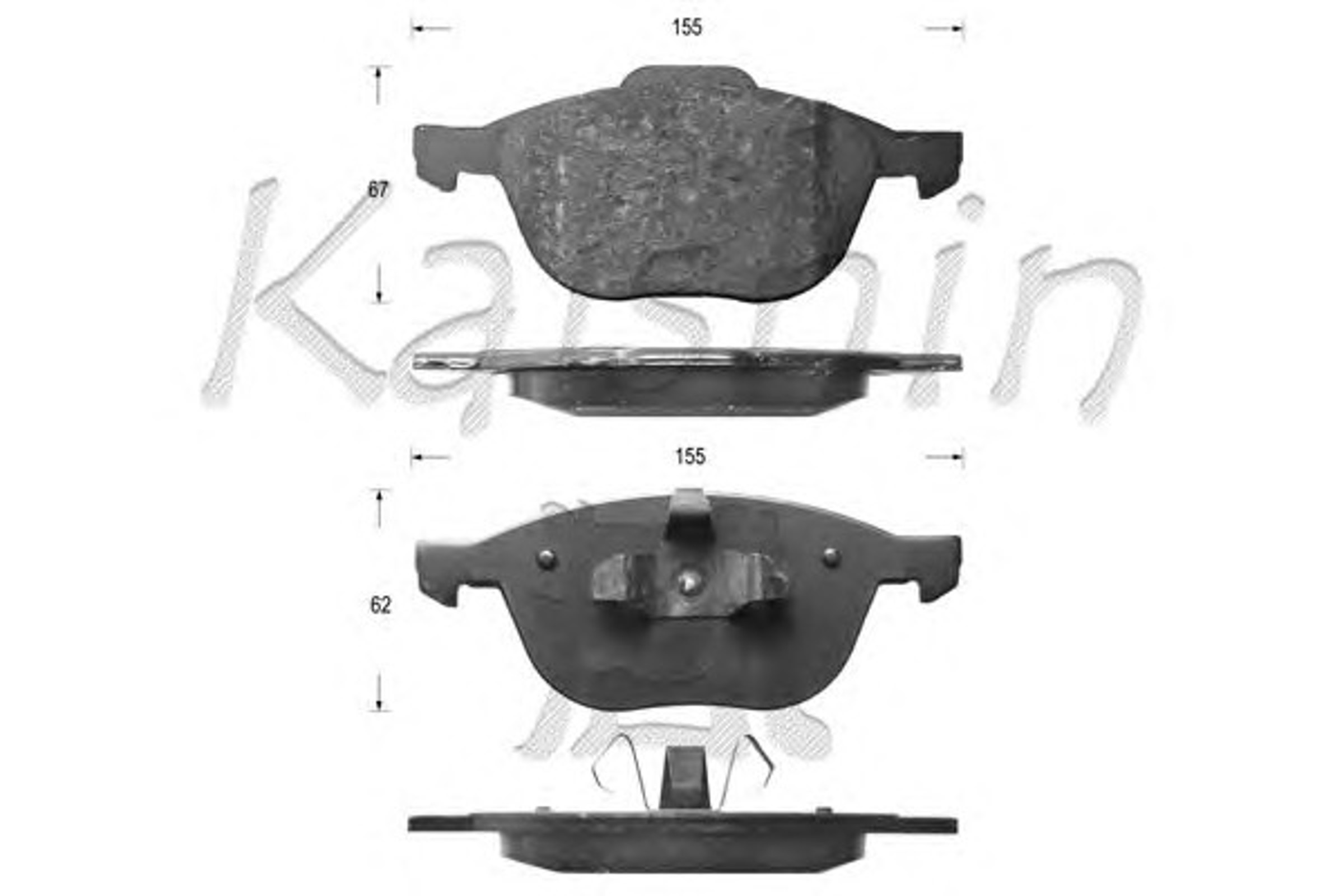 Комплект тормозных колодок дисковый тормоз KAISHIN FK3128