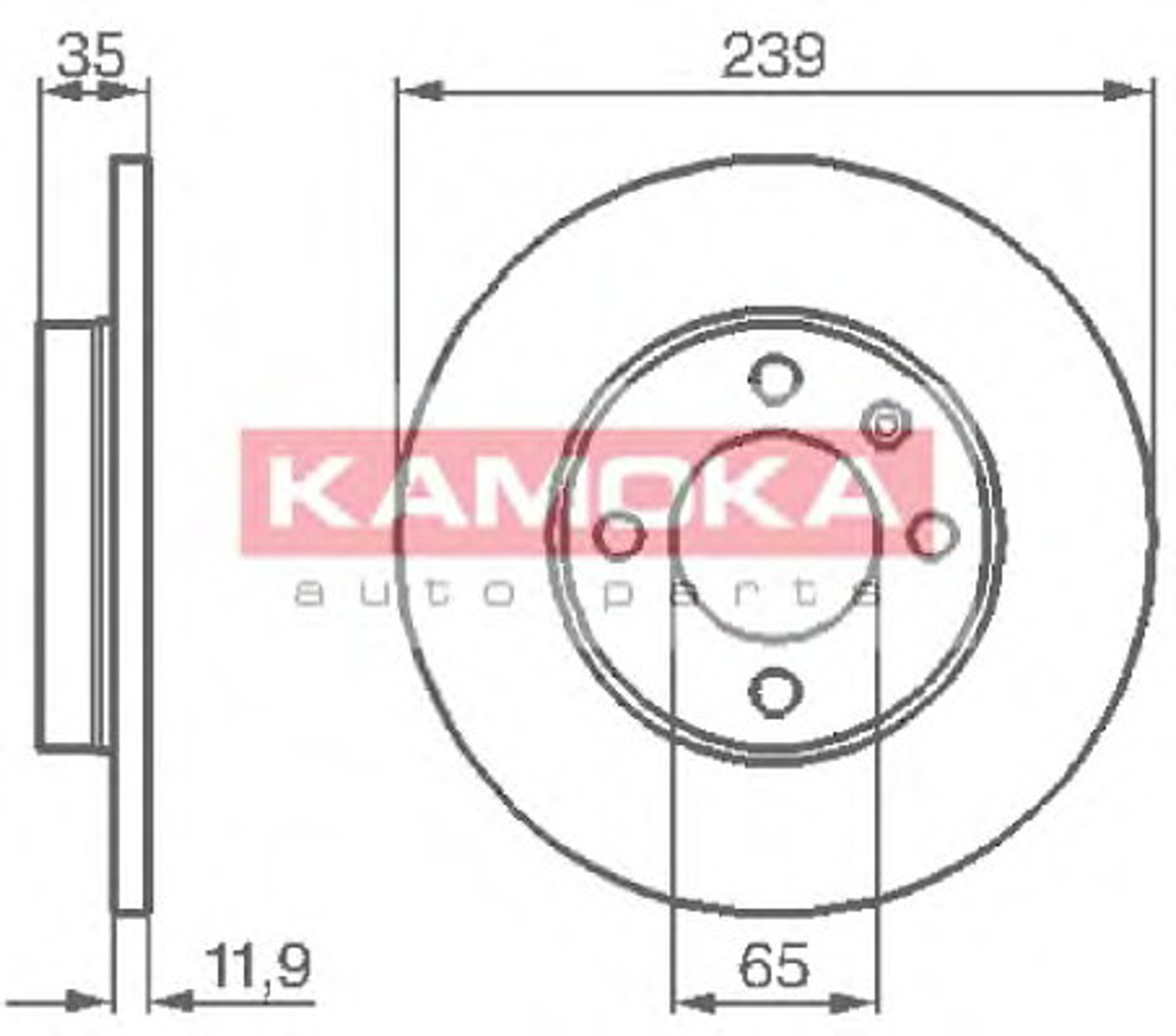 Диск тормозной KAMOKA 103206