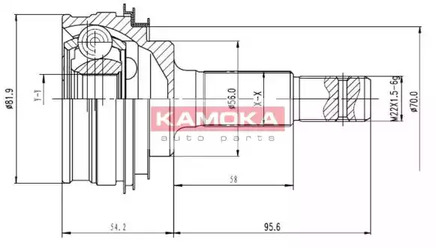 Шарнирный комплект приводной вал KAMOKA 6592