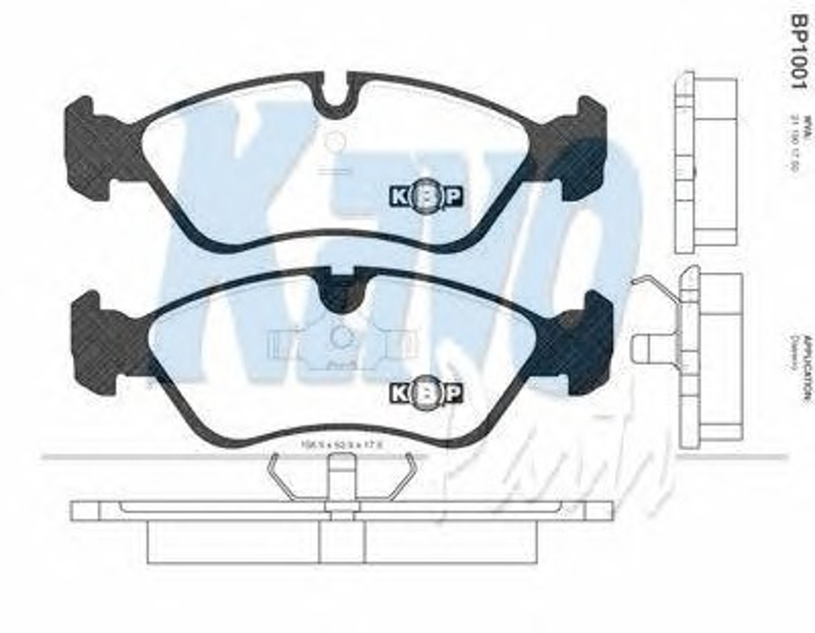 BP-1001 KAVO PARTS Колодки тормозные дисковые