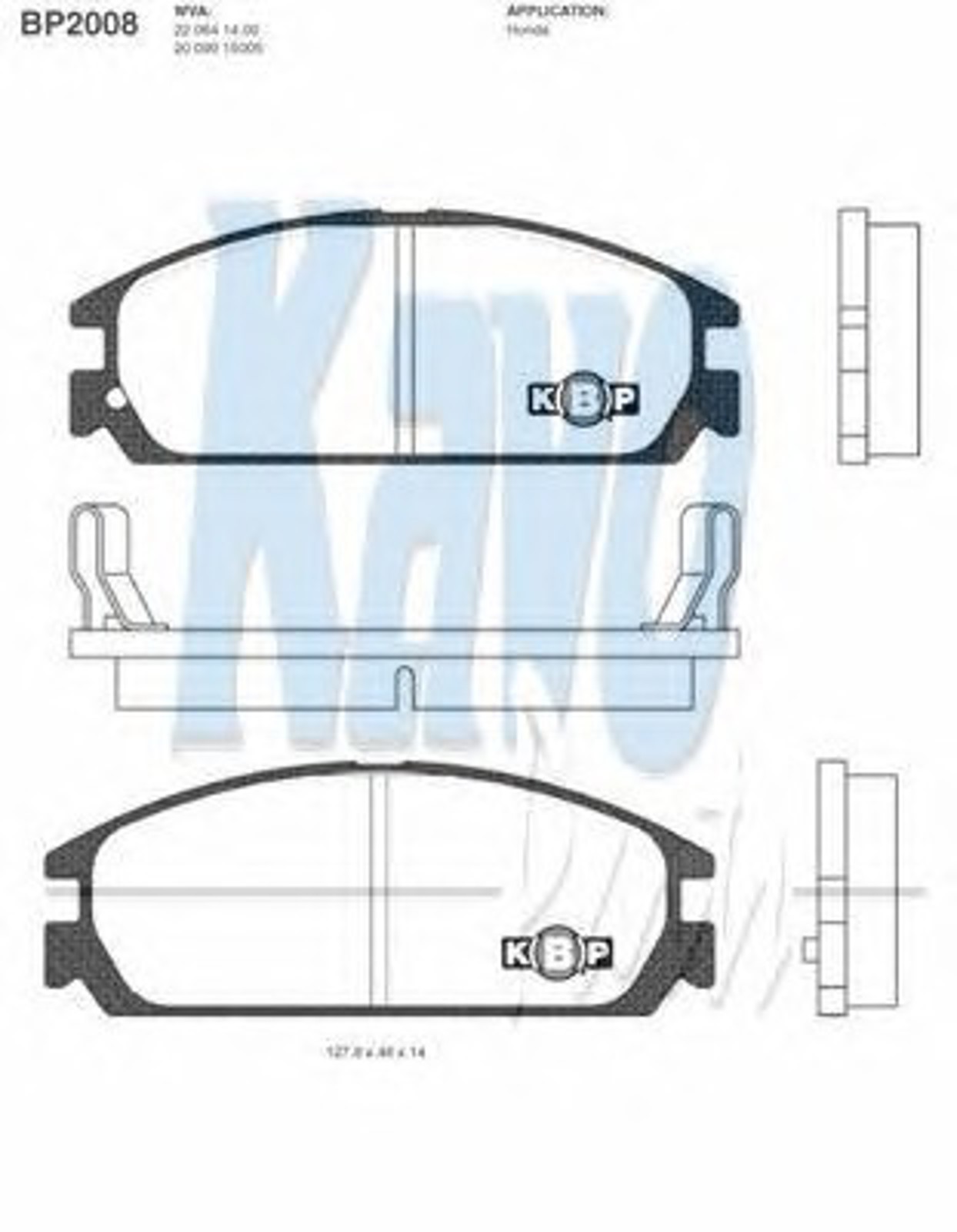 BP-2008 KAVO PARTS Комплект тормозных колодок, дисковый тормоз