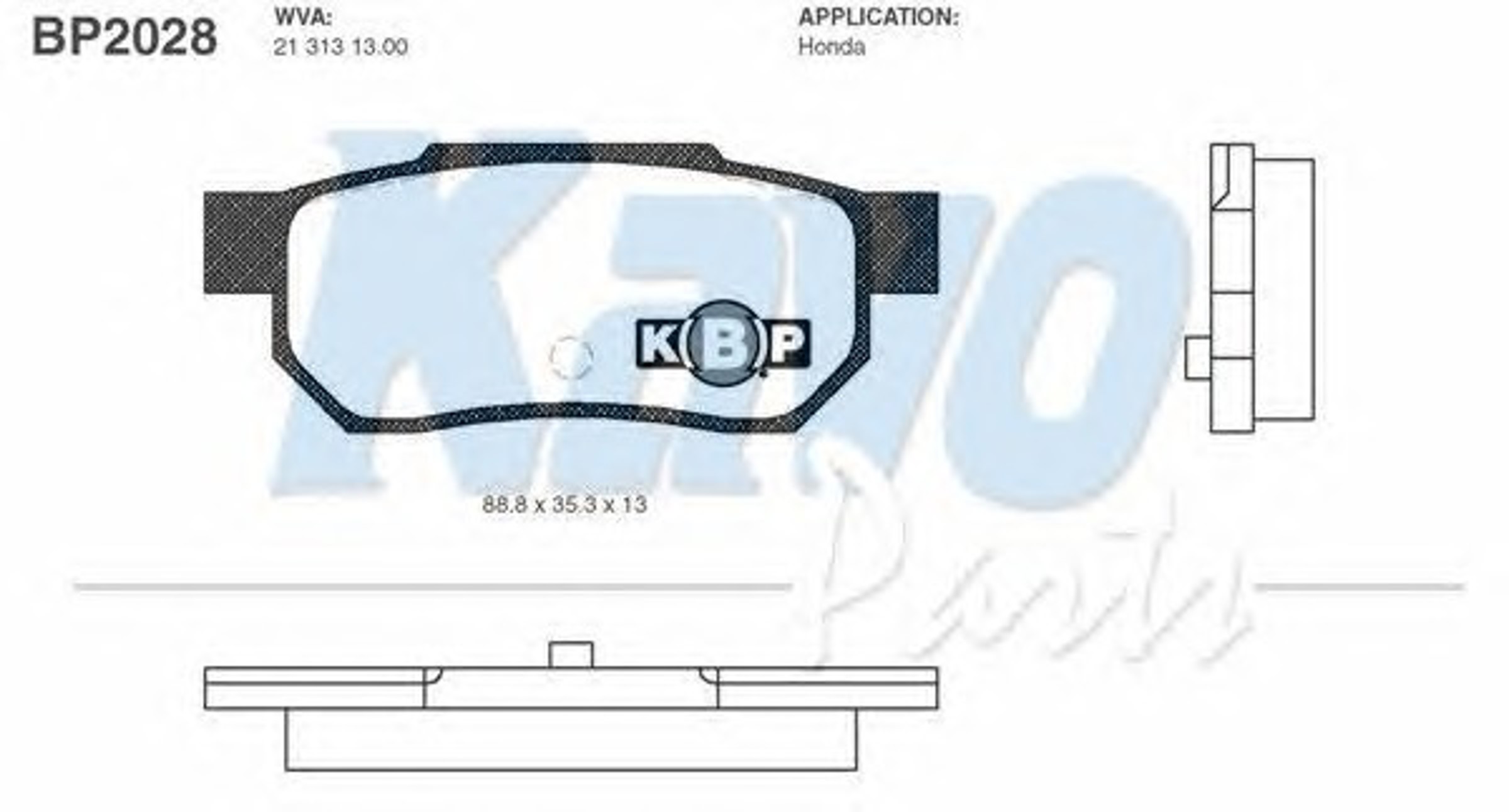 BP-2028 KAVO PARTS Колодки тормозные дисковые