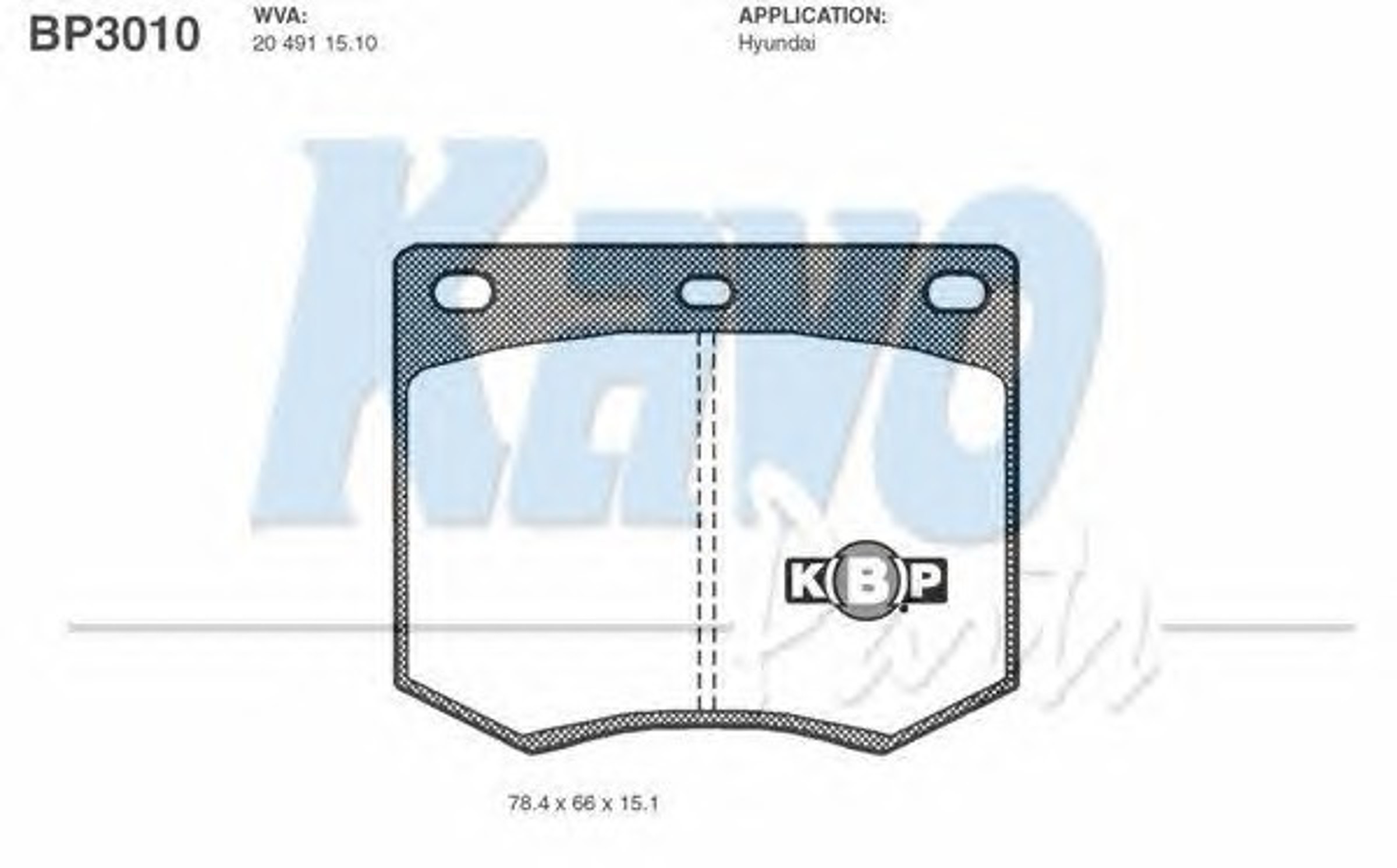 BP-3010 KAVO PARTS Колодки тормозные дисковые