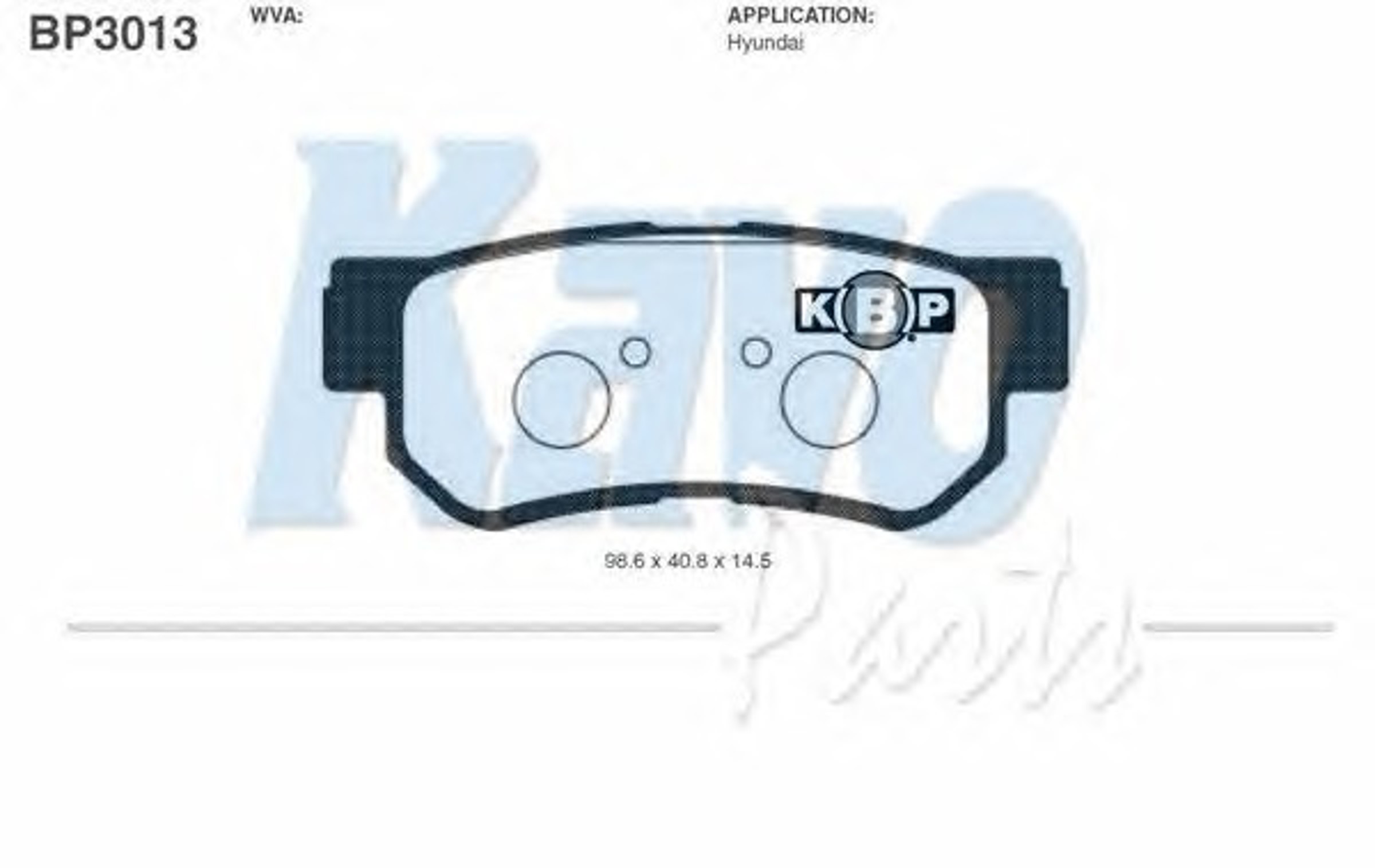 BP-3013 KAVO PARTS Комплект тормозных колодок, дисковый тормоз