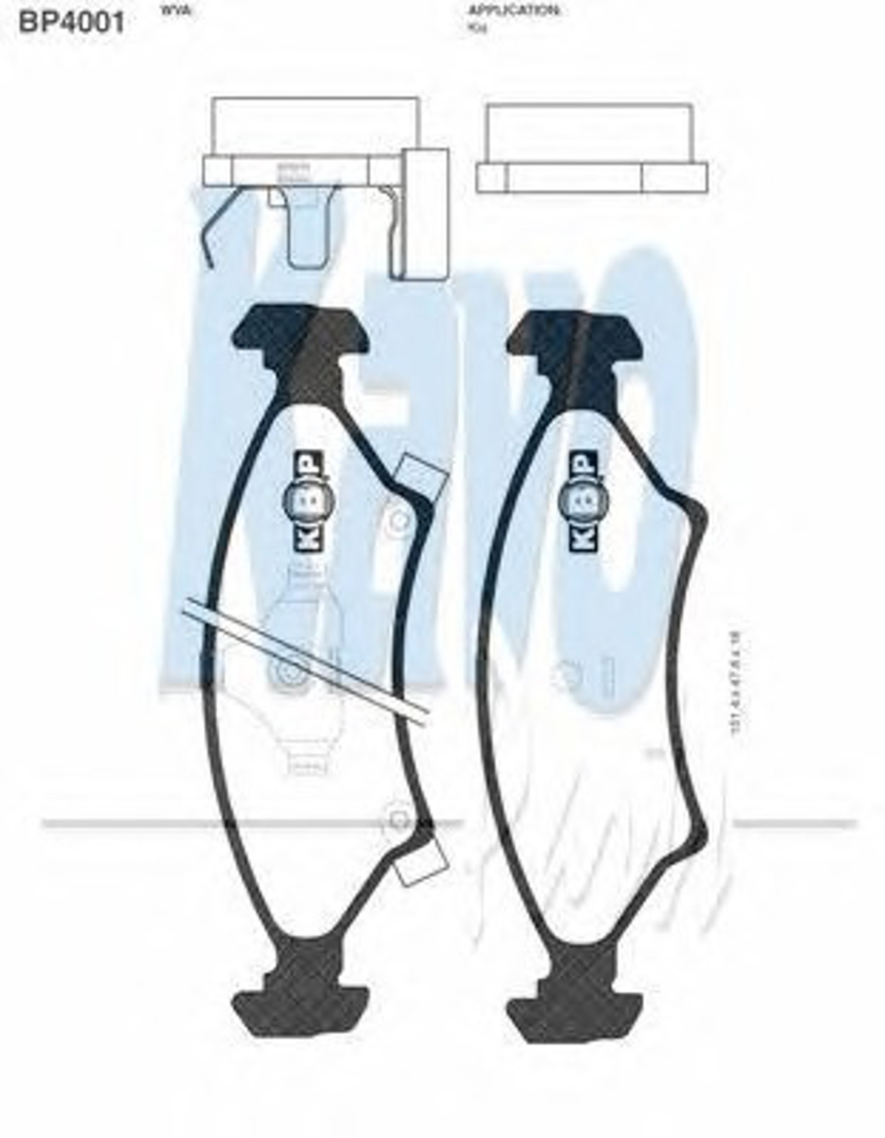 BP-4001 KAVO PARTS Комплект тормозных колодок, дисковый тормоз