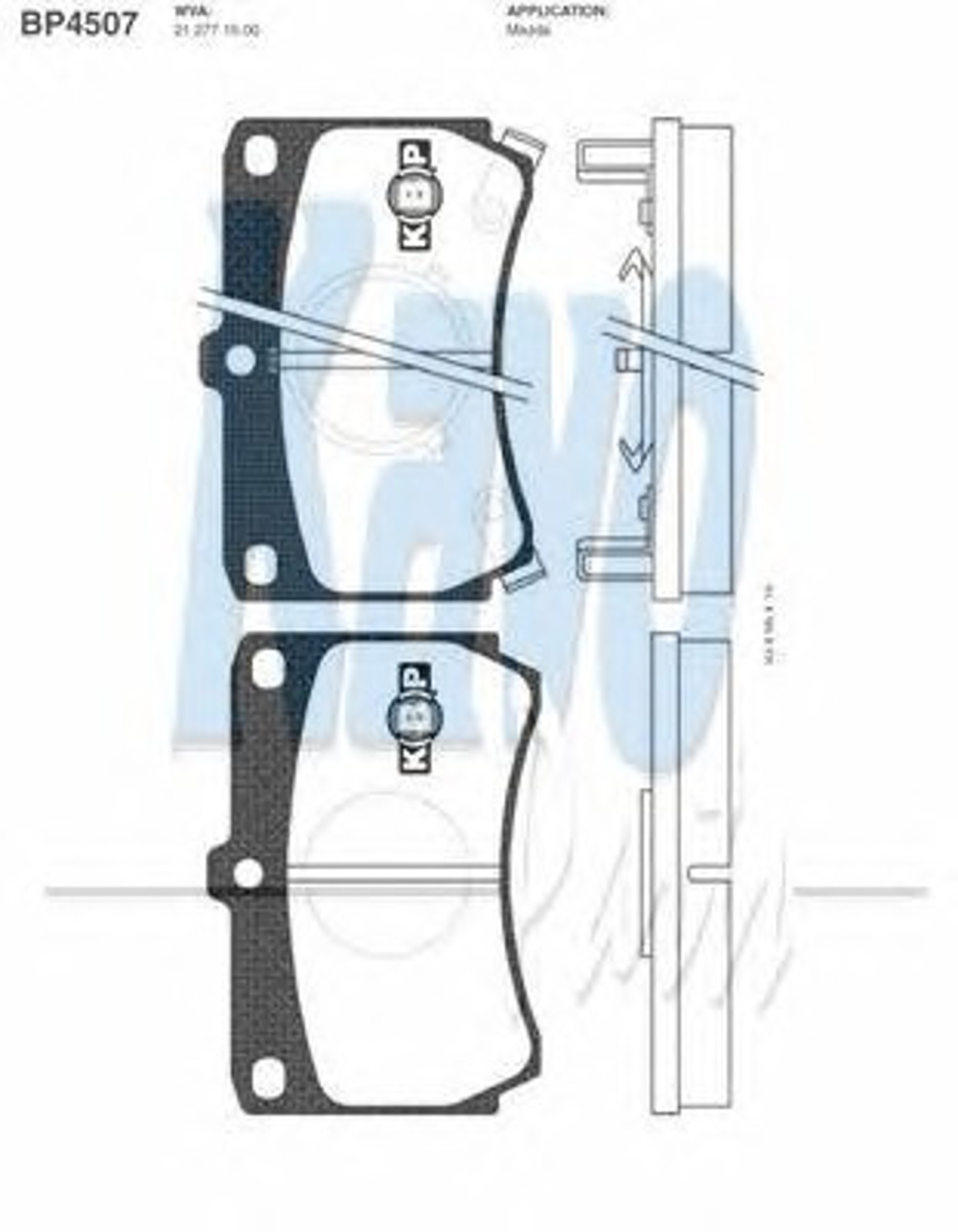 BP-4507 KAVO PARTS Колодки тормозные дисковые