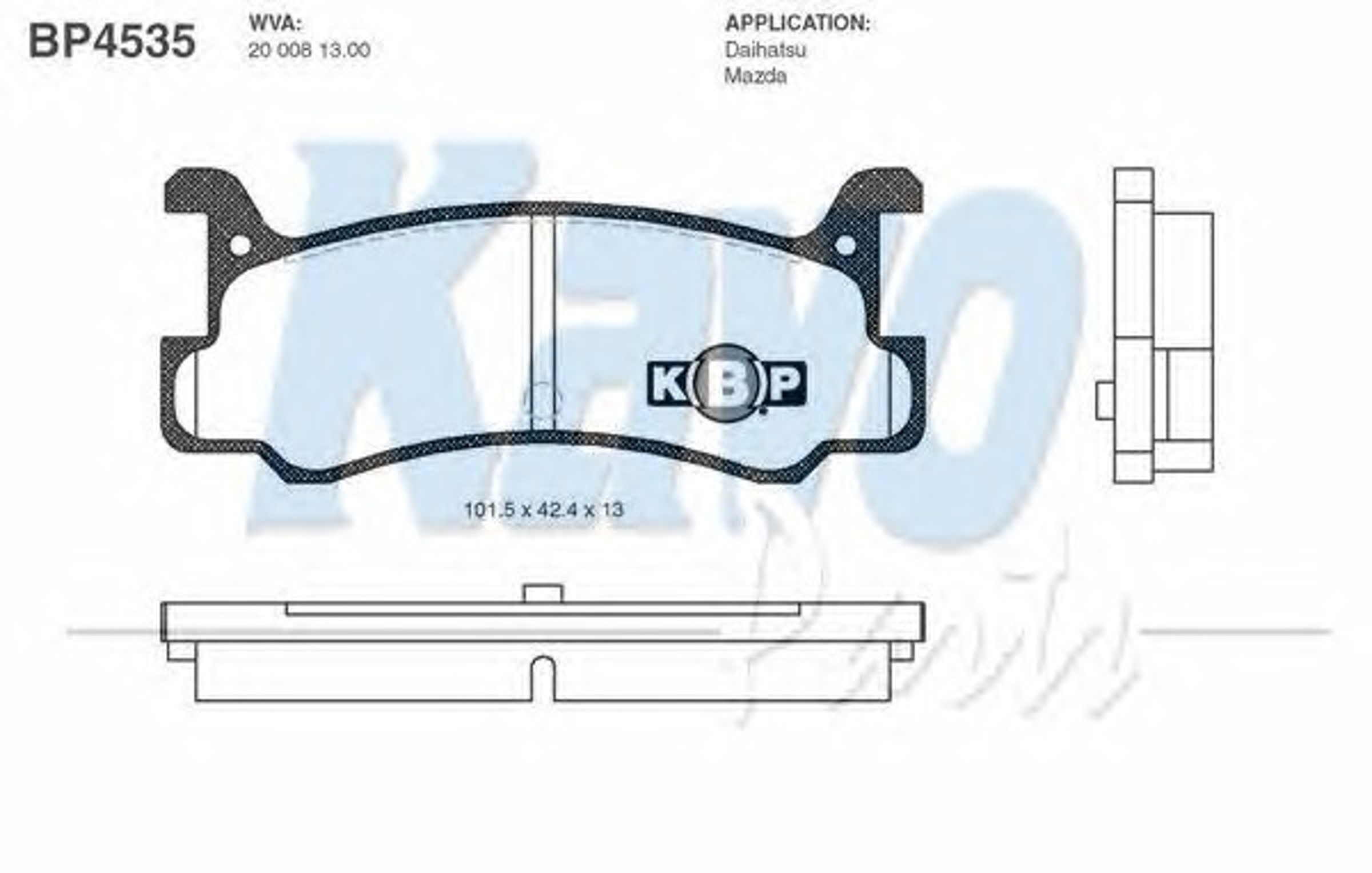 BP-4535 KAVO PARTS Колодки тормозные дисковые