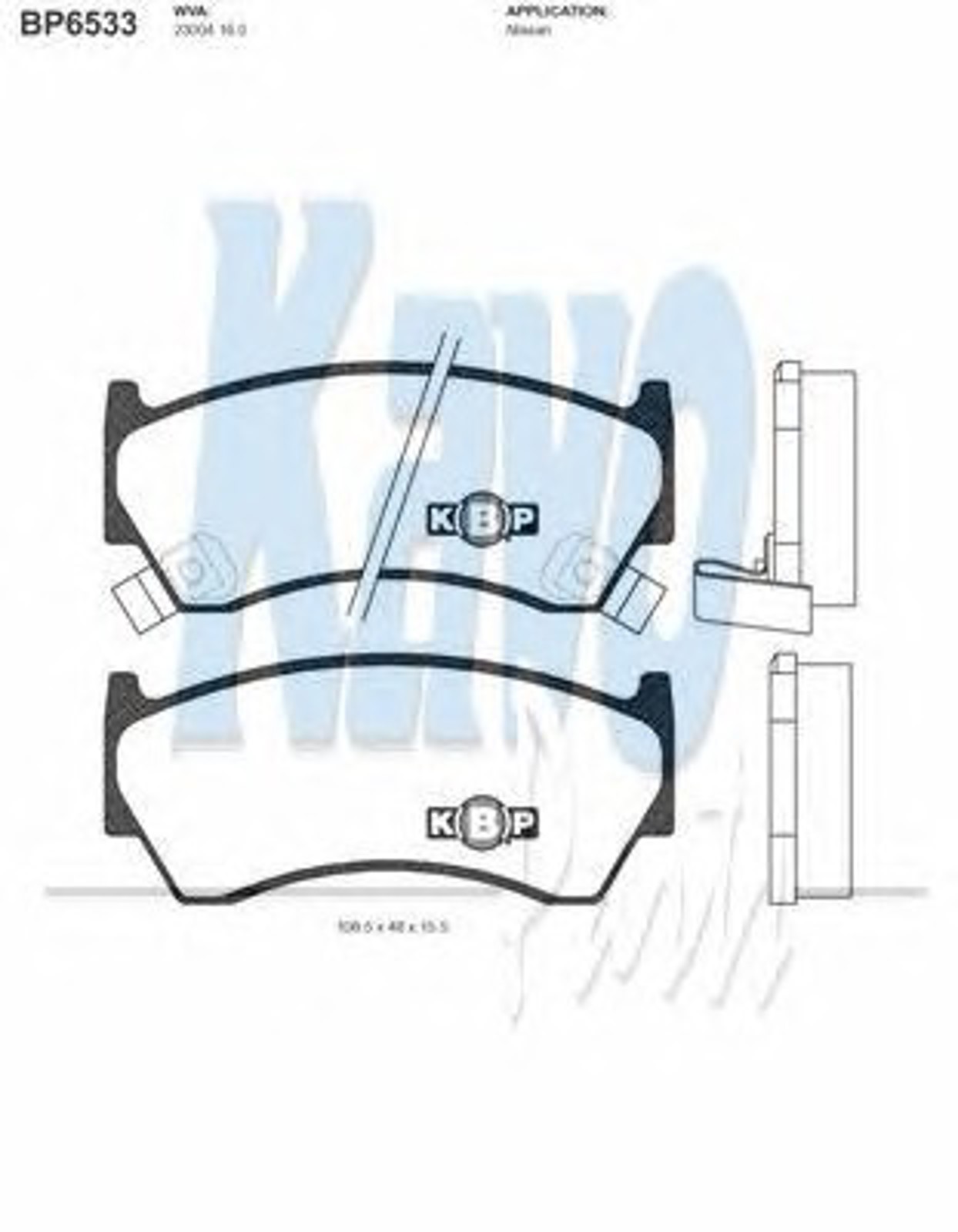 BP-6533 KAVO PARTS Колодки тормозные дисковые