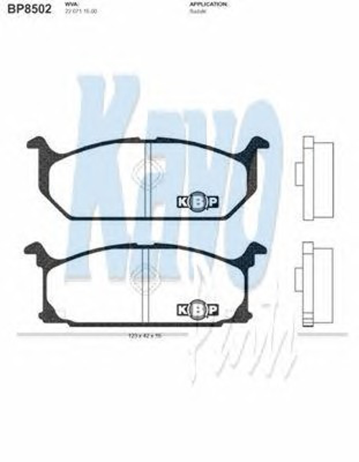 BP-8502 KAVO PARTS Колодки тормозные дисковые