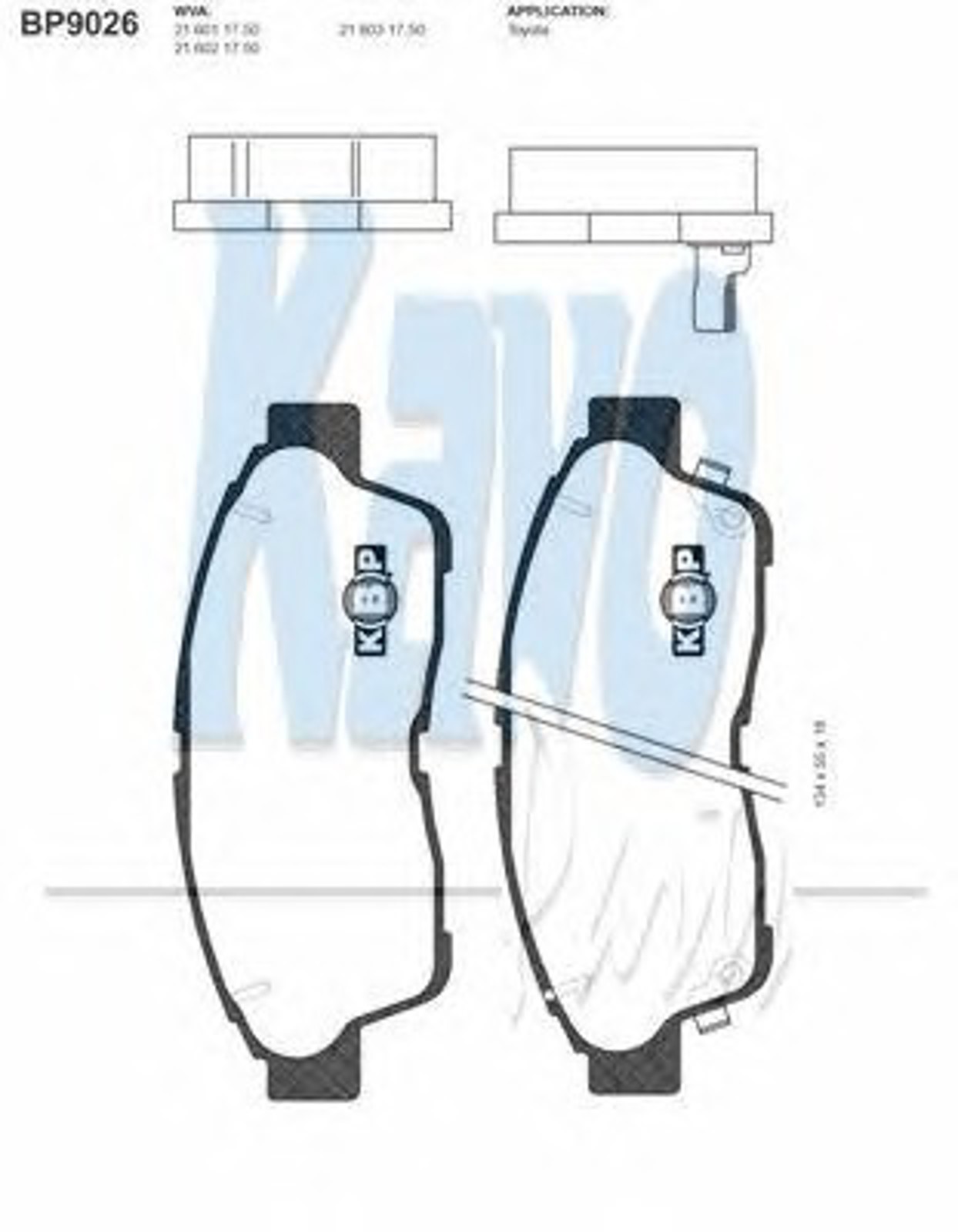 BP-9026 KAVO PARTS Комплект тормозных колодок, дисковый тормоз