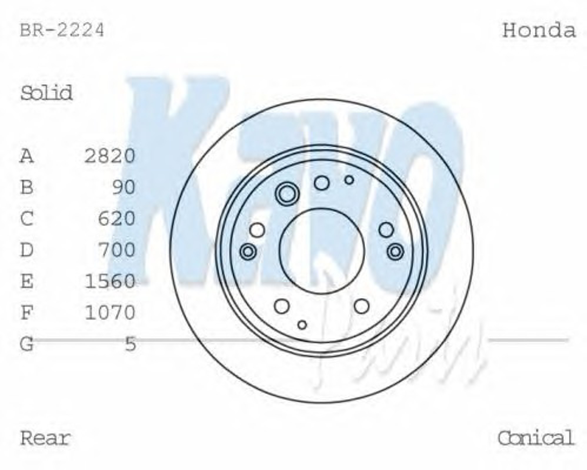 BR-2224 KAVO PARTS Диск тормозной