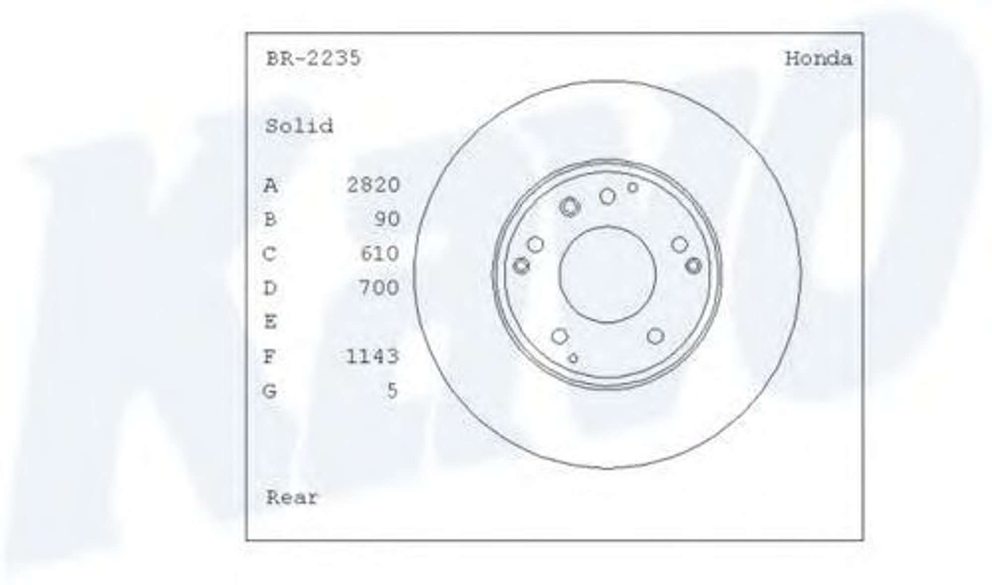 BR-2235 KAVO PARTS Диск тормозной