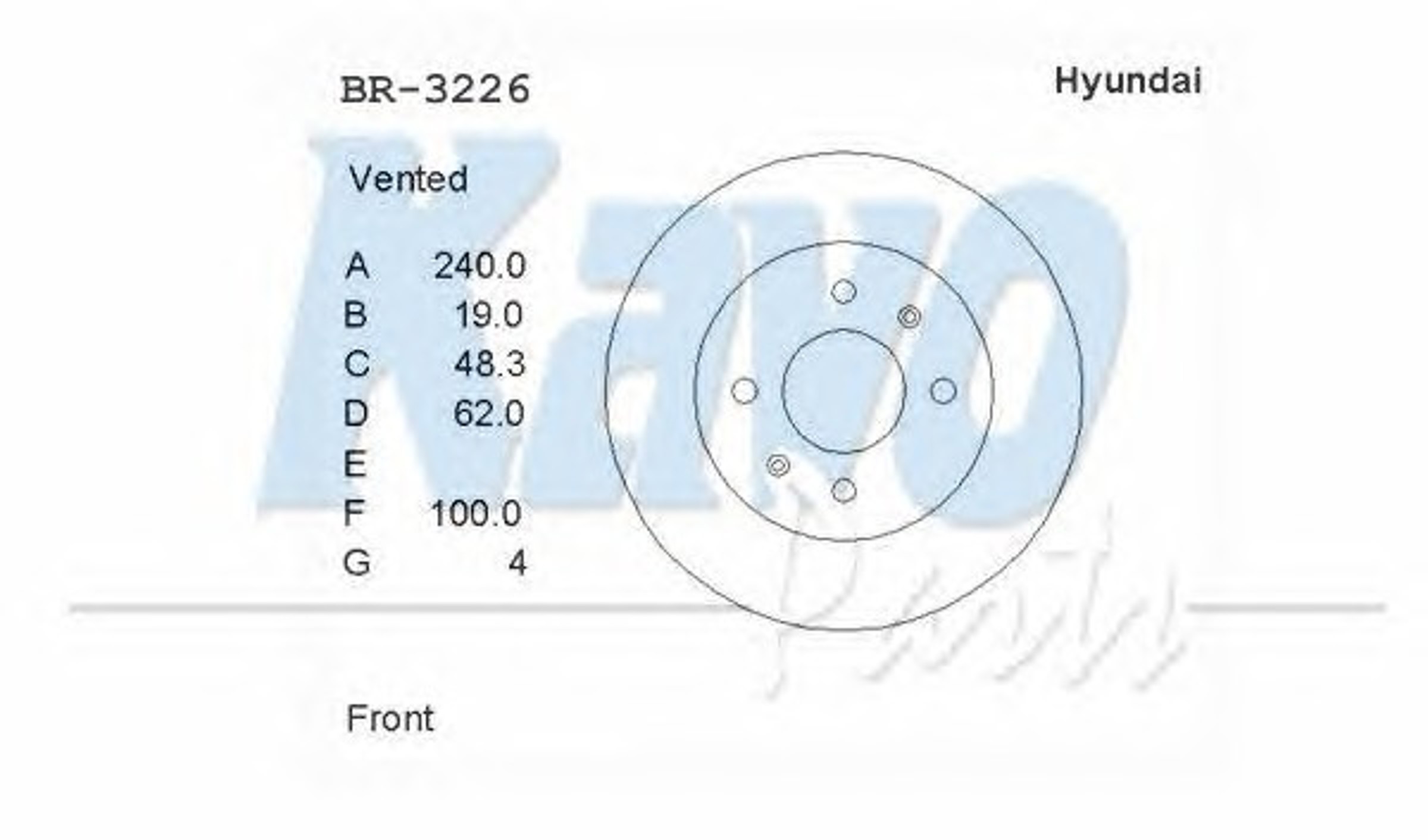 BR-3226 KAVO PARTS Диск тормозной