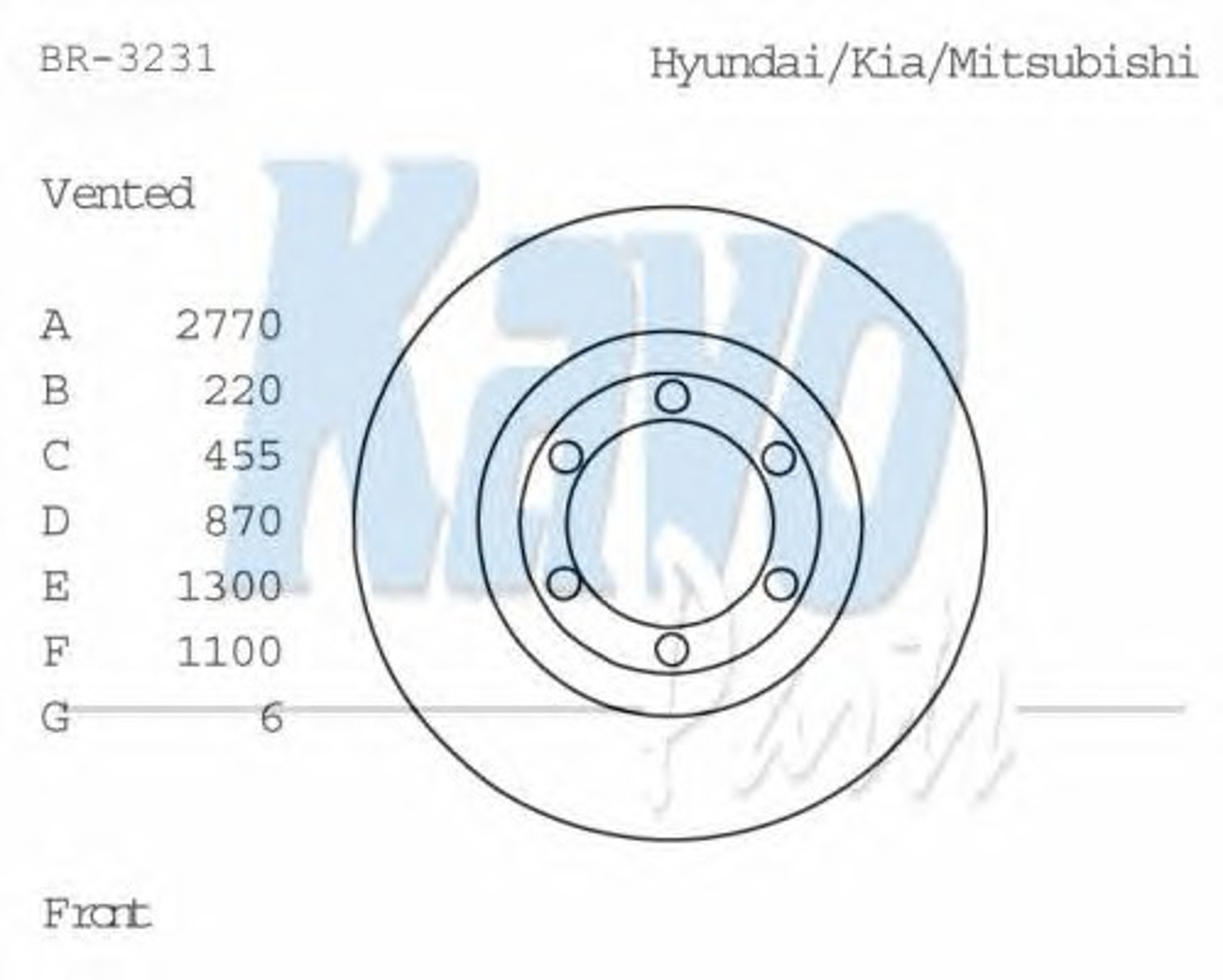 Диск тормозной KAVO PARTS BR-3231
