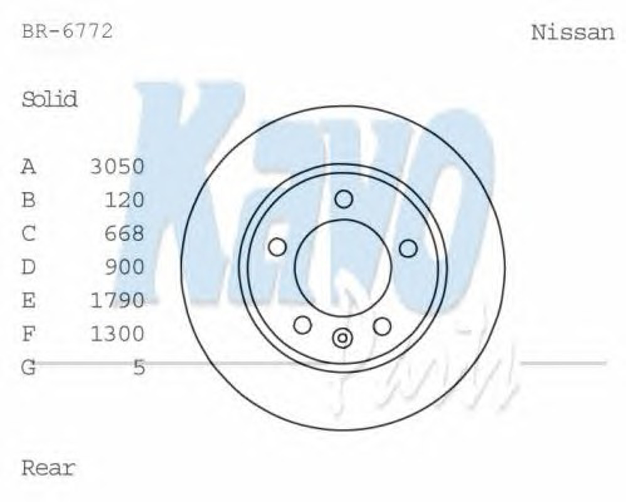 BR-6772 KAVO PARTS Диск тормозной