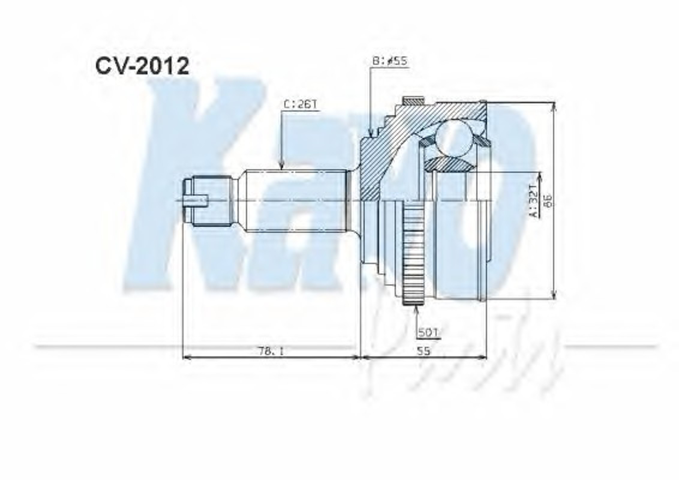 Шрус KAVO PARTS CV-2012